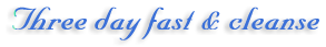 Three day fast & cleanse